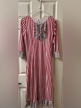 Dainty Jewel’s Red & White Stripe Ruffle dress